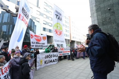 1 marca w Warszawie protestowały społeczności zagrożone wydobyciem węgla
